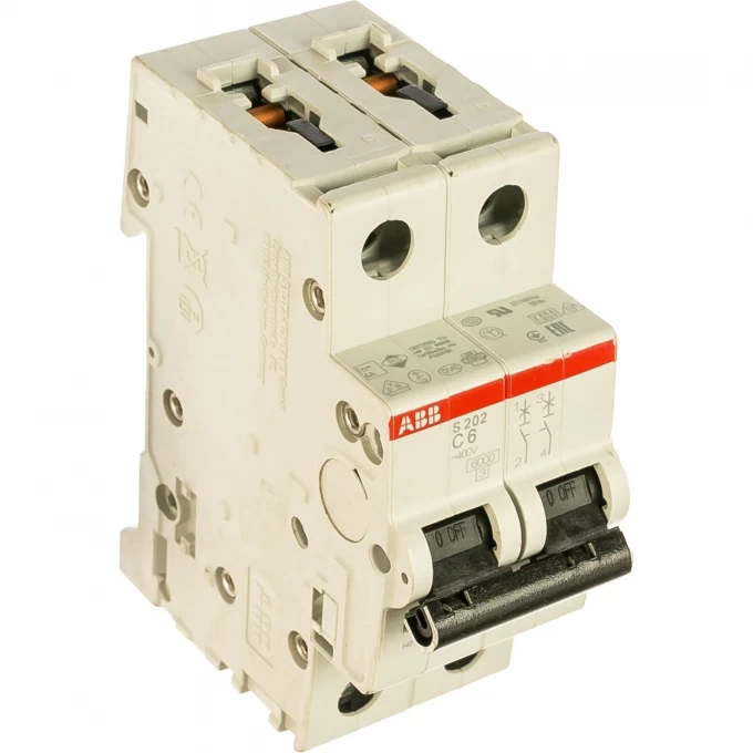 Выключатель автоматический модульный ABB S202 2п C 6А 6кА C6 2CDS252001R0064 Выключатель автоматический модульный ABB S202 2п C 6А 6кА C6 2CDS252001R0064