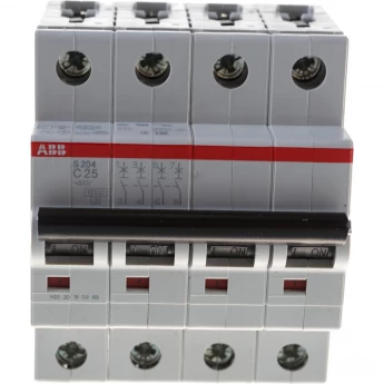 Выключатель автоматический модульный ABB S204 4п C 25А 6кА C25