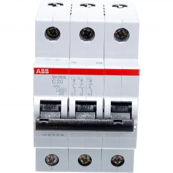Выключатель автоматический модульный ABB SH203L 3п C 20А 4.5кА C20