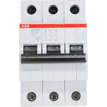 Выключатель автоматический модульный ABB SH203L 3п C 25А 4.5кА C25